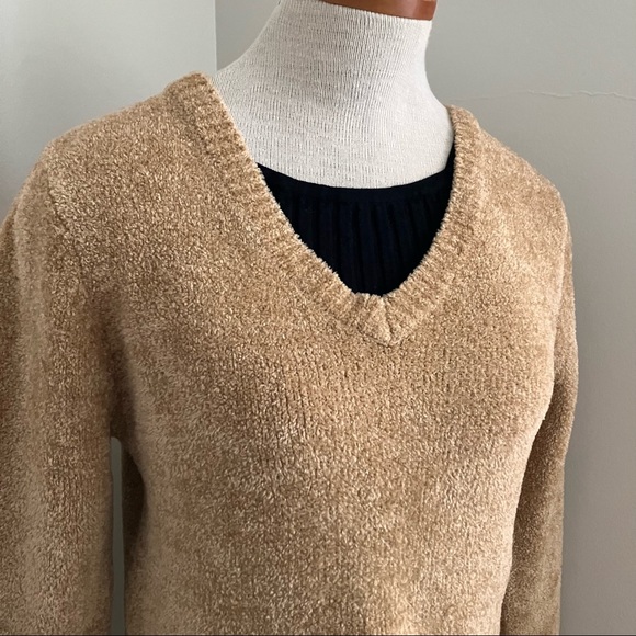 Retro Chenille V-Neck Pullover Sweater - Picture 3 of 6